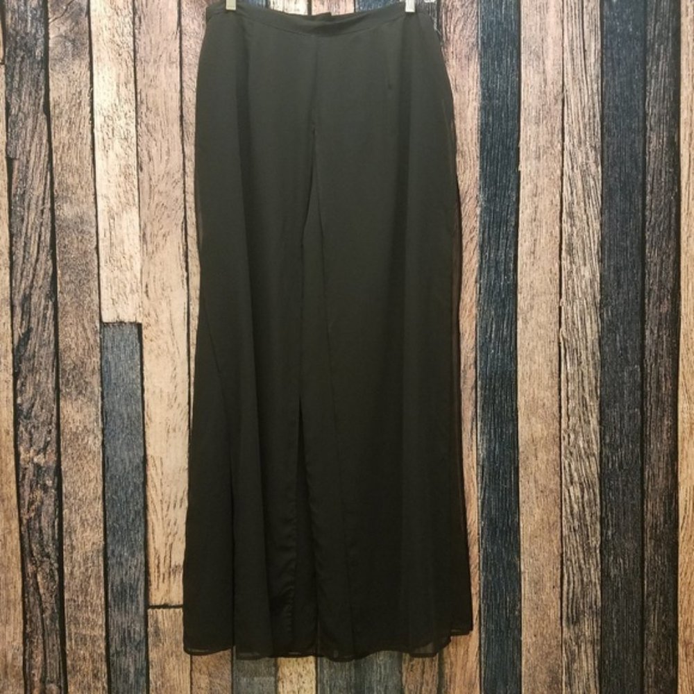 Black Split Side Palazzo Pants